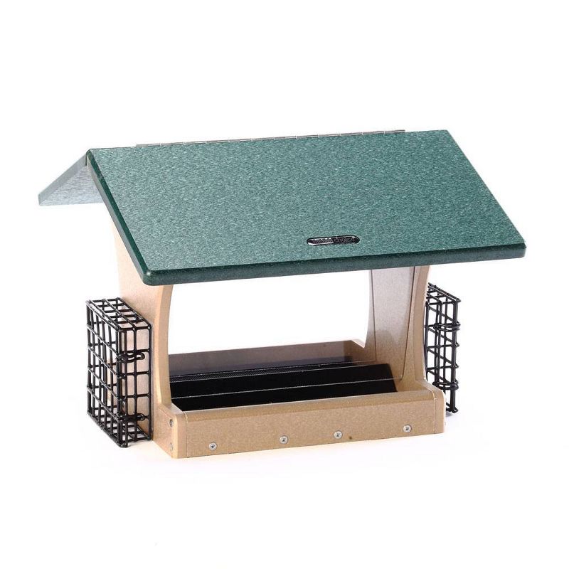 Birds Choice 7qt 2-Sided Hopper with Suet Baskets Bird Feeder