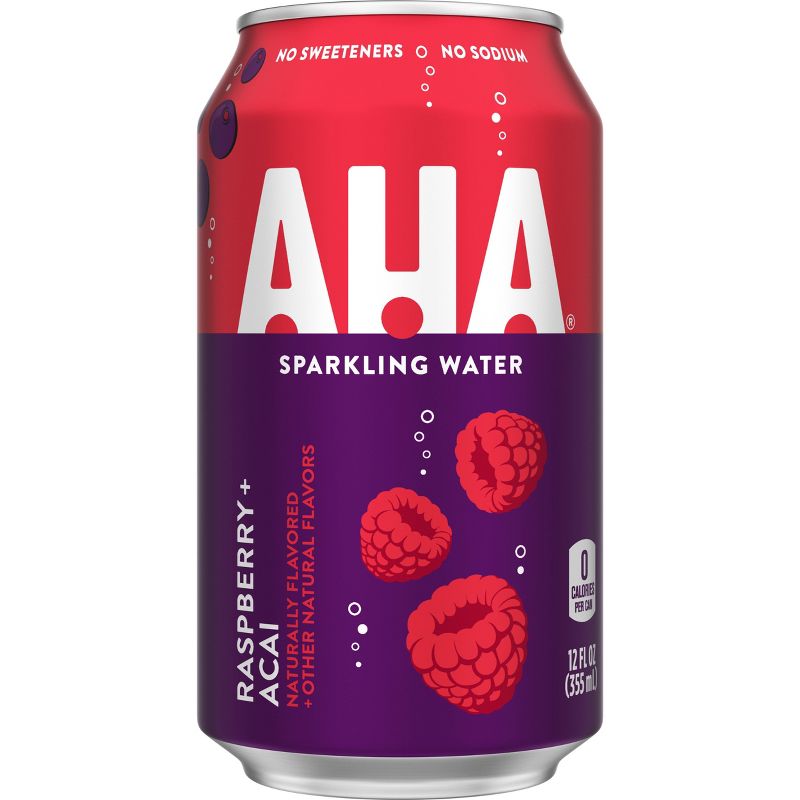 AHA Raspberry Acai Sparkling Water - 8pk/12 fl oz Cans