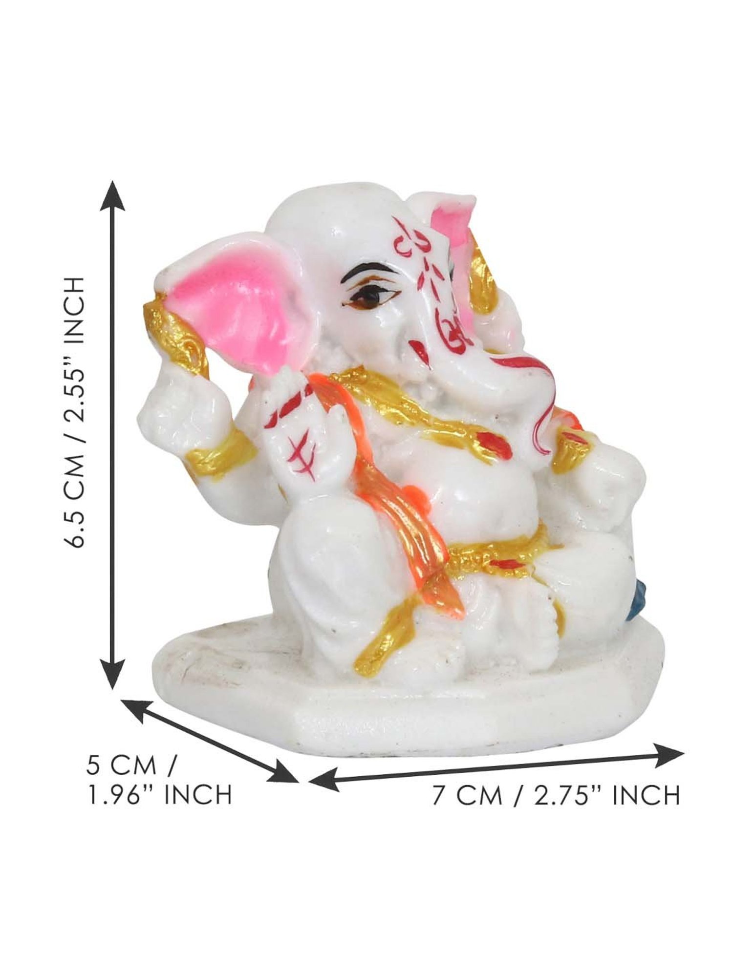 eCraftIndia Decorative Lord Ganesha Idol for Car Dashboard, Home Temple and Office Desks