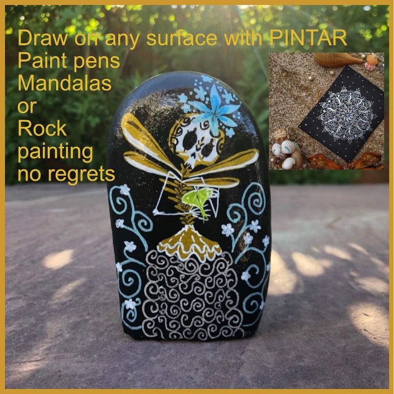 Pintar Art Supply Premium Acrylic Paint Gold and Silver 6-Pack Pens