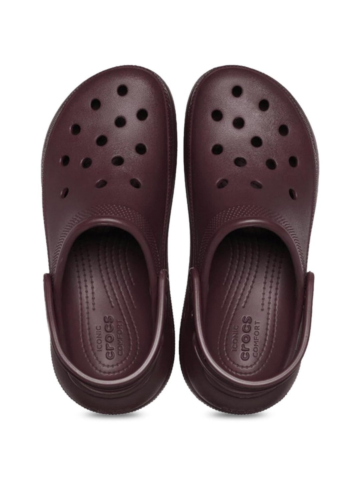 Crocs Men's Classic Crush Burgundy Back Strap Clogs