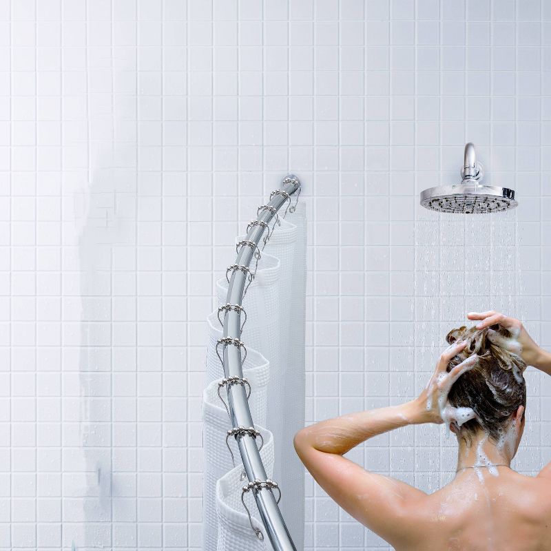 Curved Wall Mountable Shower Rod Chrome - Bath Bliss