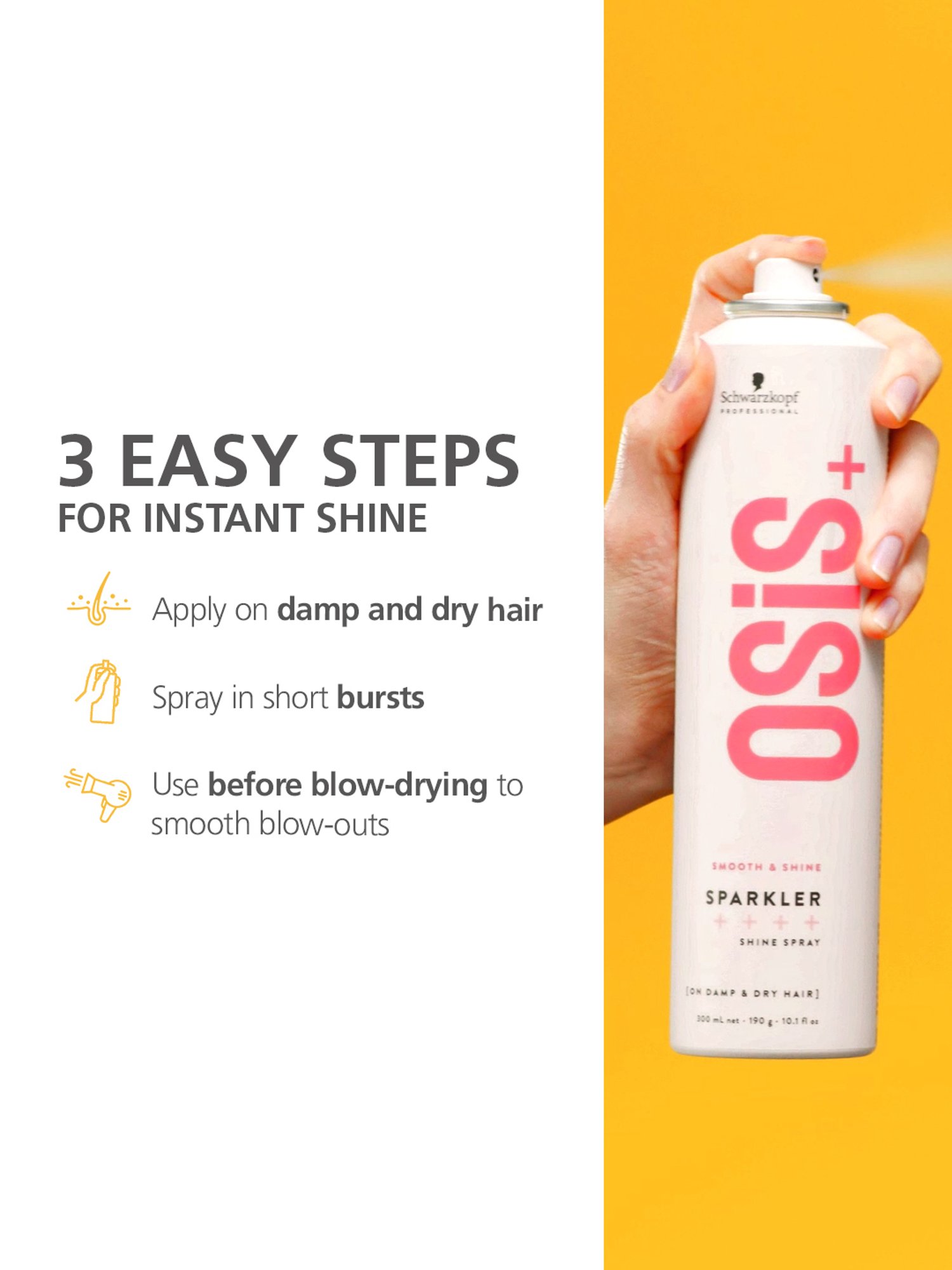 Schwarzkopf Professional Osis+ Smooth & Shine Sparkler Shine Spray - 300 ml