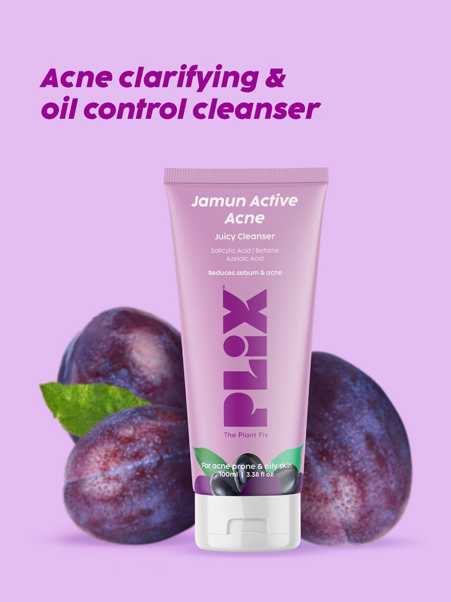 PLIX THE PLANT FIX Jamun Active Acne Juicy Cleanser - 100 ml