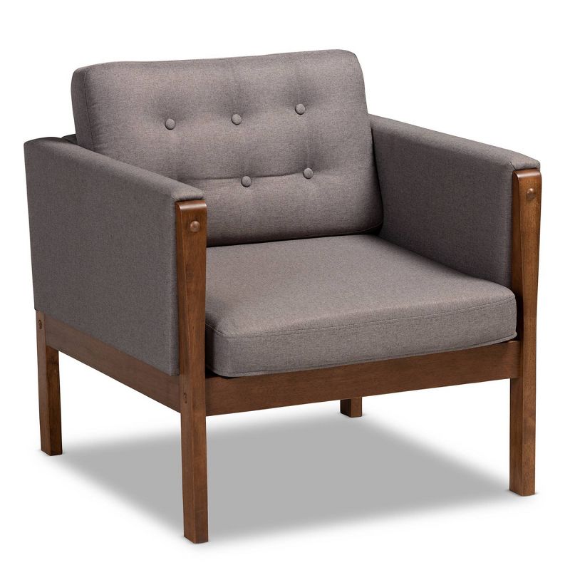 Faux Leather Accent Chair and Ottoman Charcoal Gray - EveryRoom