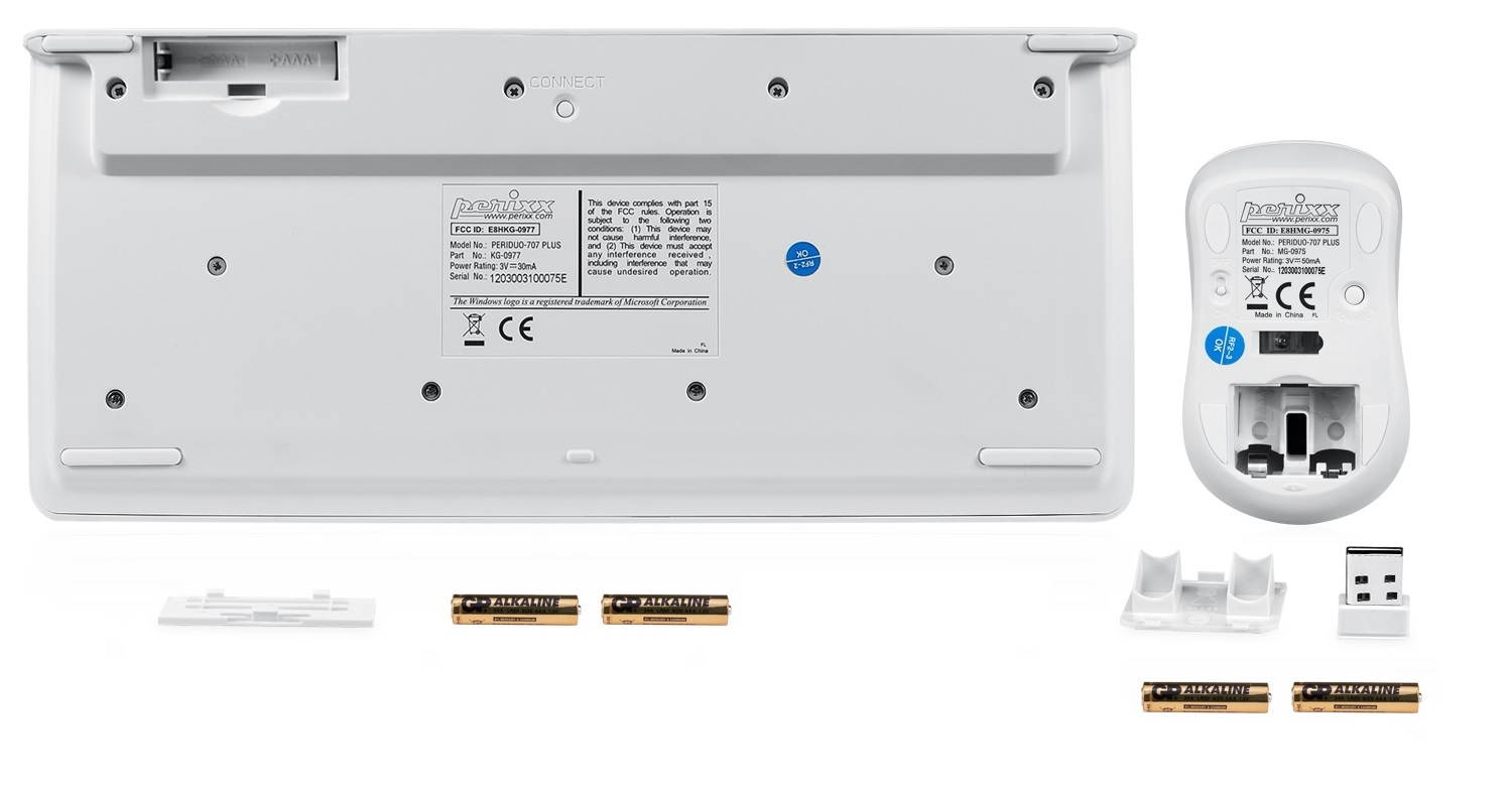 Perixx PERIDUO-712 Wireless Mini Keyboard and Mouse Set, Portable Compact Size 13 Multimedia Hot Keys Keyboard and 1000 DPI Optical Mouse Combo, Black, US Layout