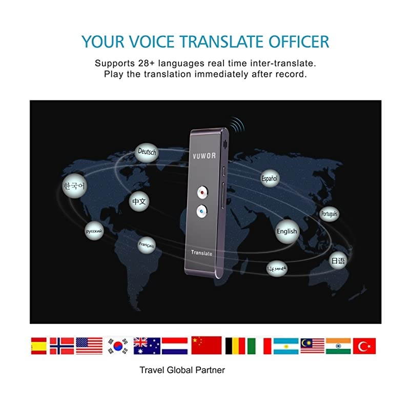 T1 Handheld Pocket Smart Voice Translator Real Time Speech Translation English Chinese Arabic Portuguese French German Spanish Russian Japanese 33+ Languages for Travel Business Shopping Meeting