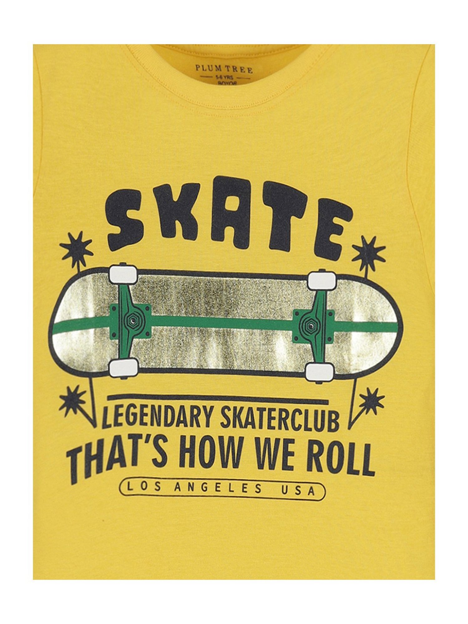 Plum Tree Boys Black & Yellow Printed T-Shirt (Pack Of 2)