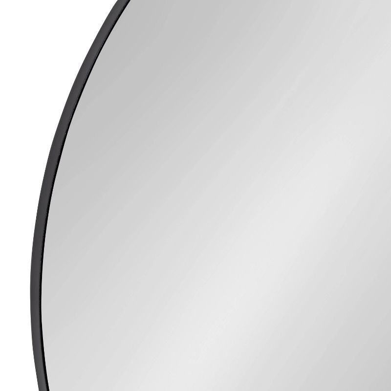 28" Rollo Round Wall Mirror Black - Kate & Laurel All Things Decor