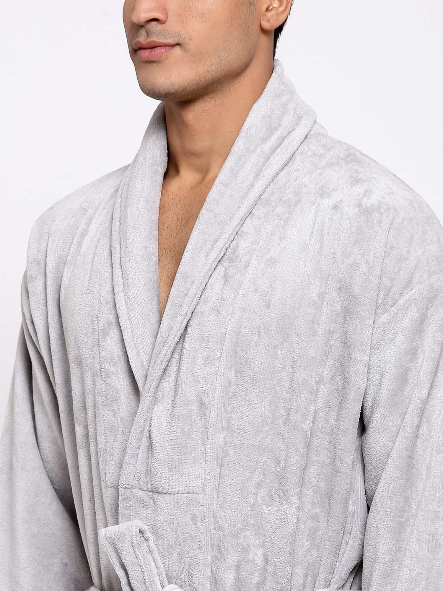 Trident Comfort Living Grey Cotton 380 GSM Bathrobe