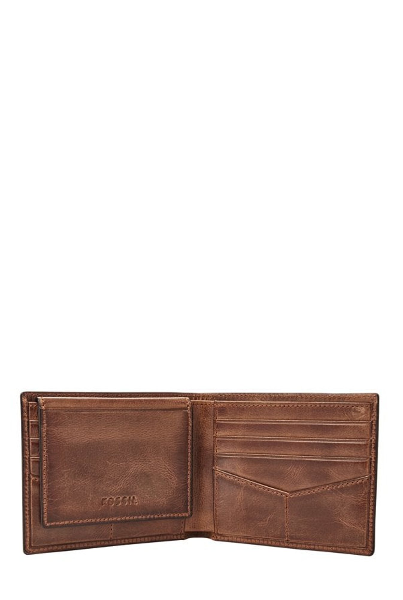 Fossil Brown Distressed Leather Bi-Fold Wallet