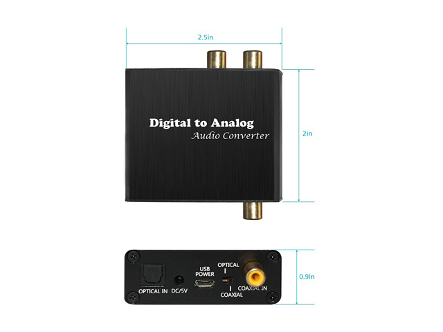 XtremPro 65002 Digital to Analog Audio Converter w/ USB Power Cable and AC Adaptor - Black