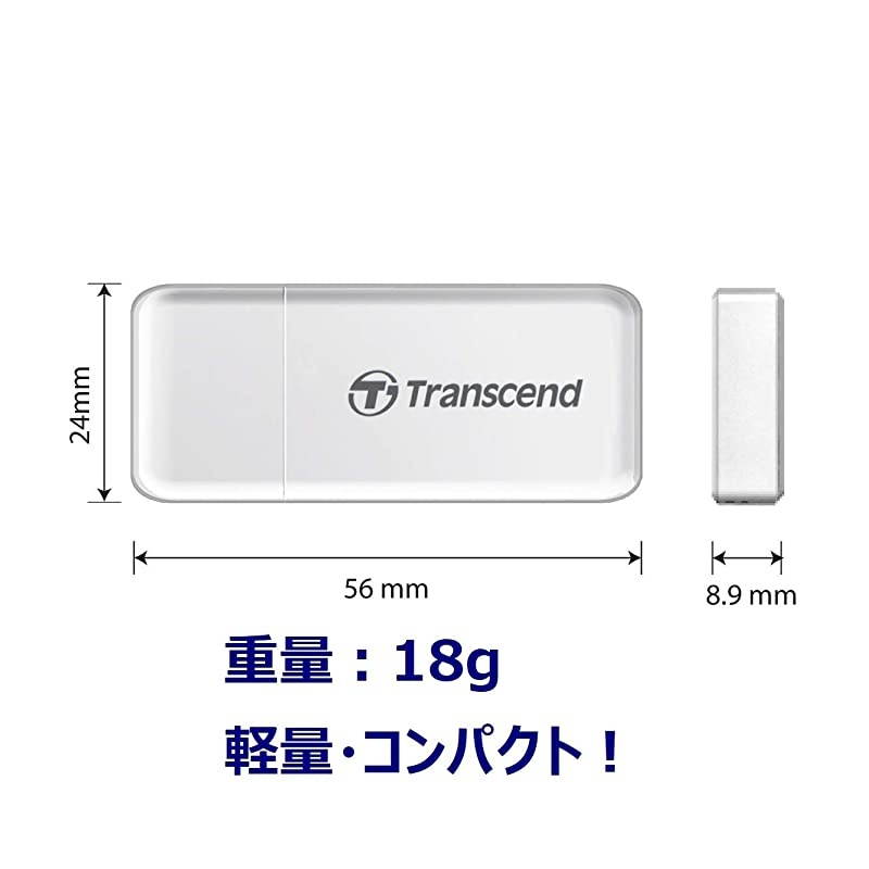 USB 30 SDHC SDXC microSDHC SDXC Card Reader TSRDF5W White