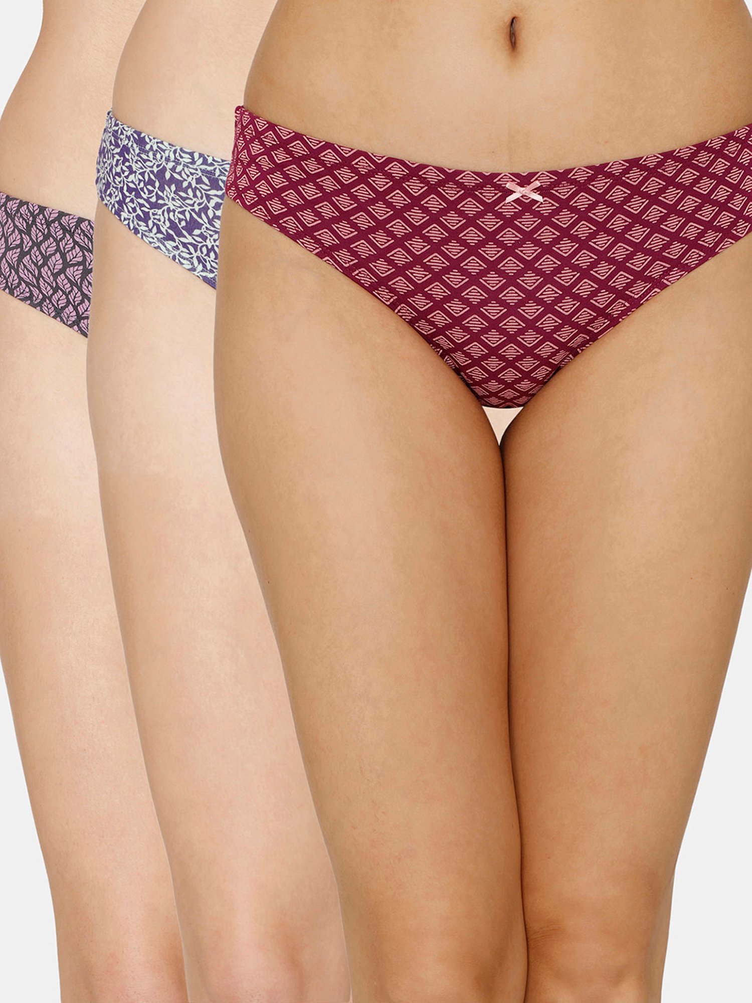 Zivame Assorted Printed Bikini Panty  - Pack of 3
