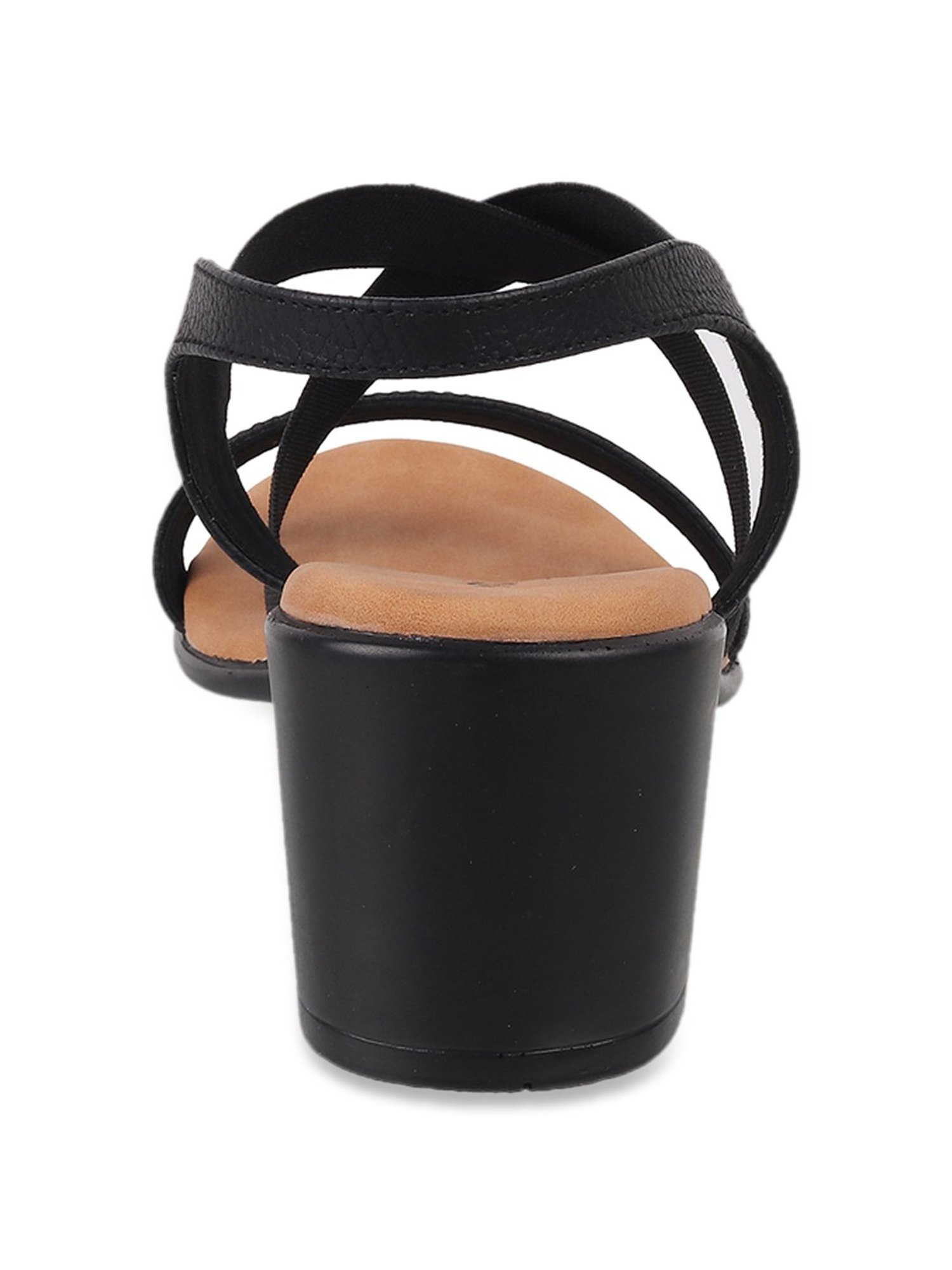 Mochi Women's Black Sling Back Sandals