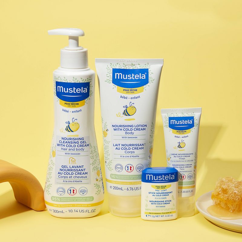 Mustela Nourishing Baby Cleansing Gel with Cold Cream,Baby Body Wash and Baby Shampoo - 10.14oz
