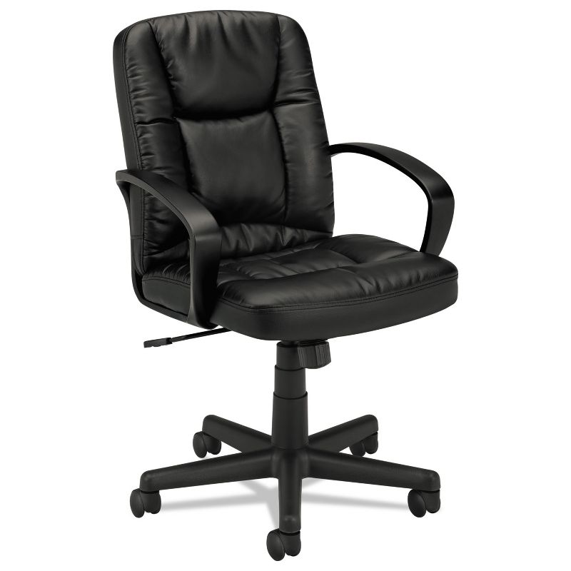 Basyx VL171 Series Executive Mid-Back Chair Black Leather VL171SB11