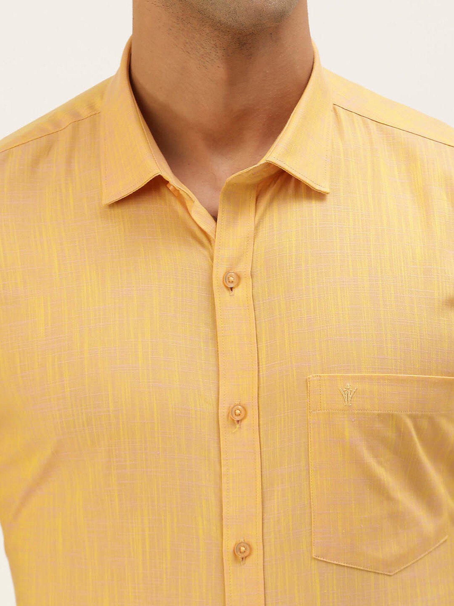 Ramraj Orange Cotton Regular Fit Shirt