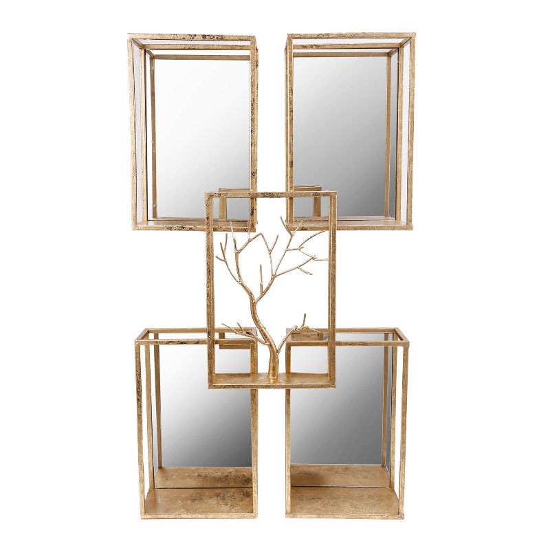 Tawa Mirrored Wall Accent Gold - A&B Home