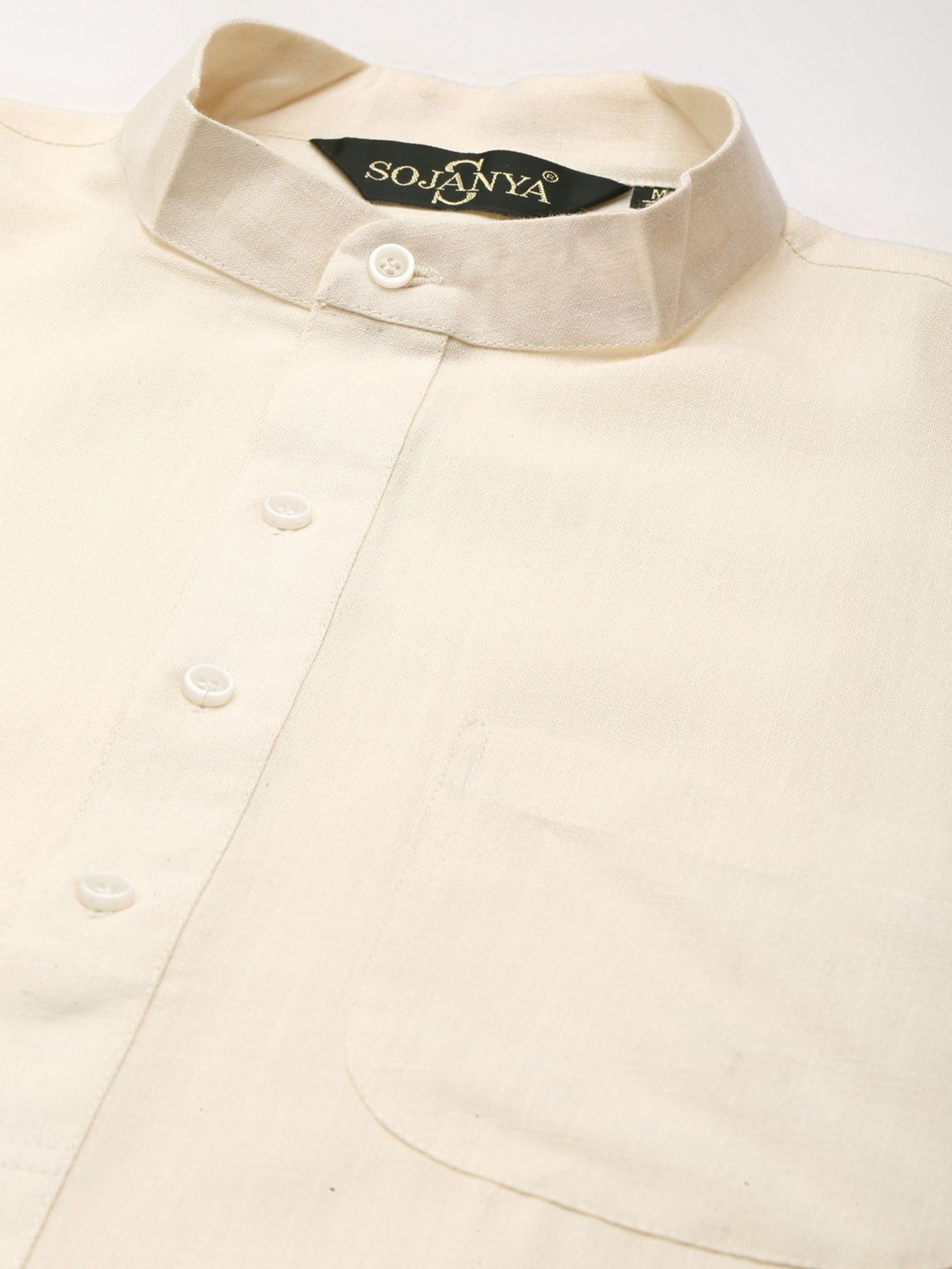 Sojanya Beige & Green Regular Fit Printed Kurta Set With Jacket