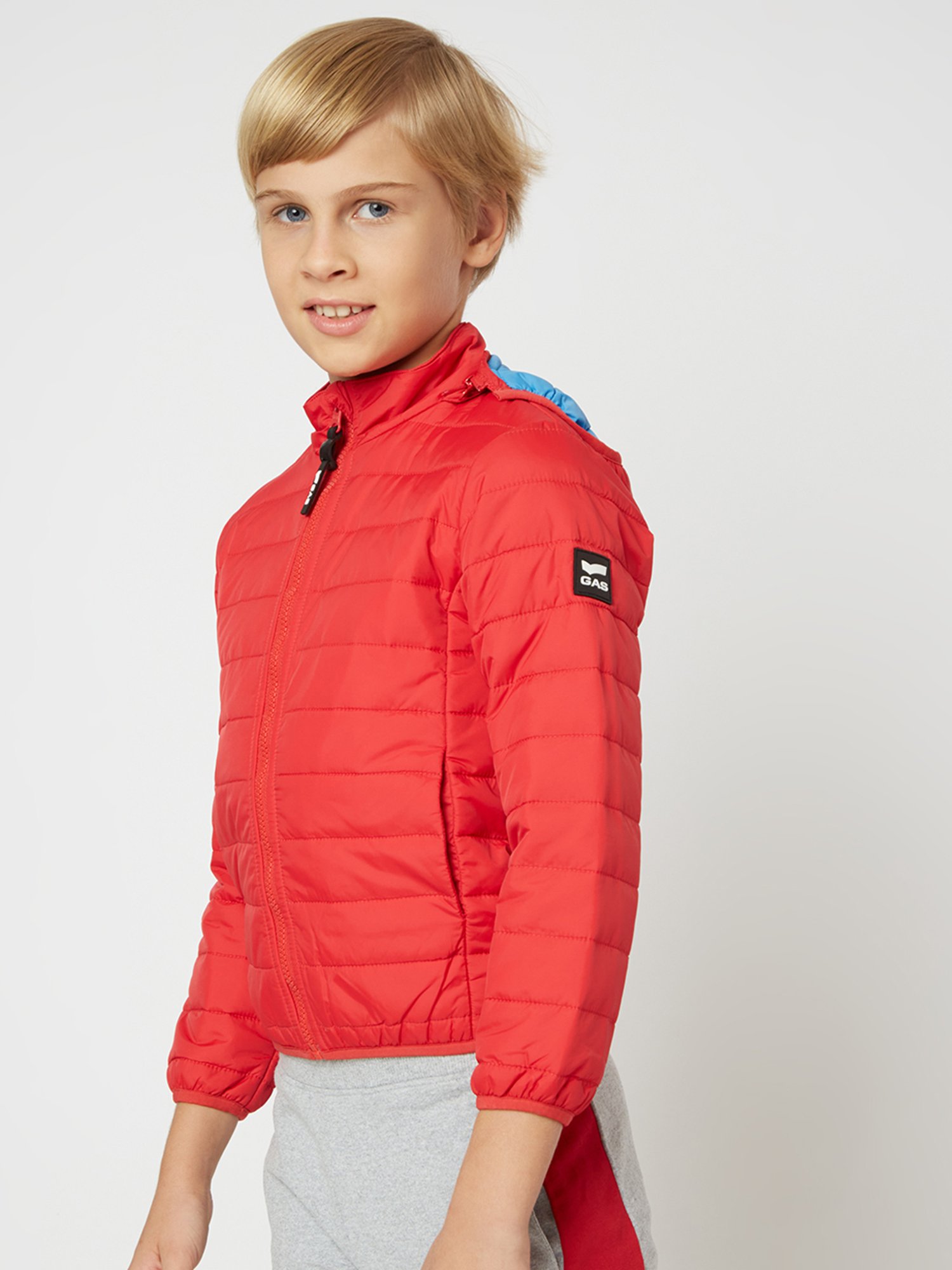 GAS Kids Red Solid Full Sleeves Puffer Jacket