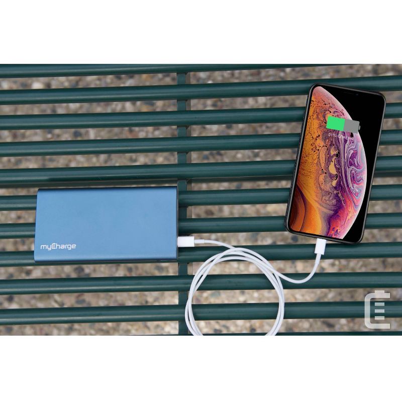 myCharge Razor Xtra Turbo 12000mAh/18W Dual USB-C & USB-A Port Portable Charger- Blue