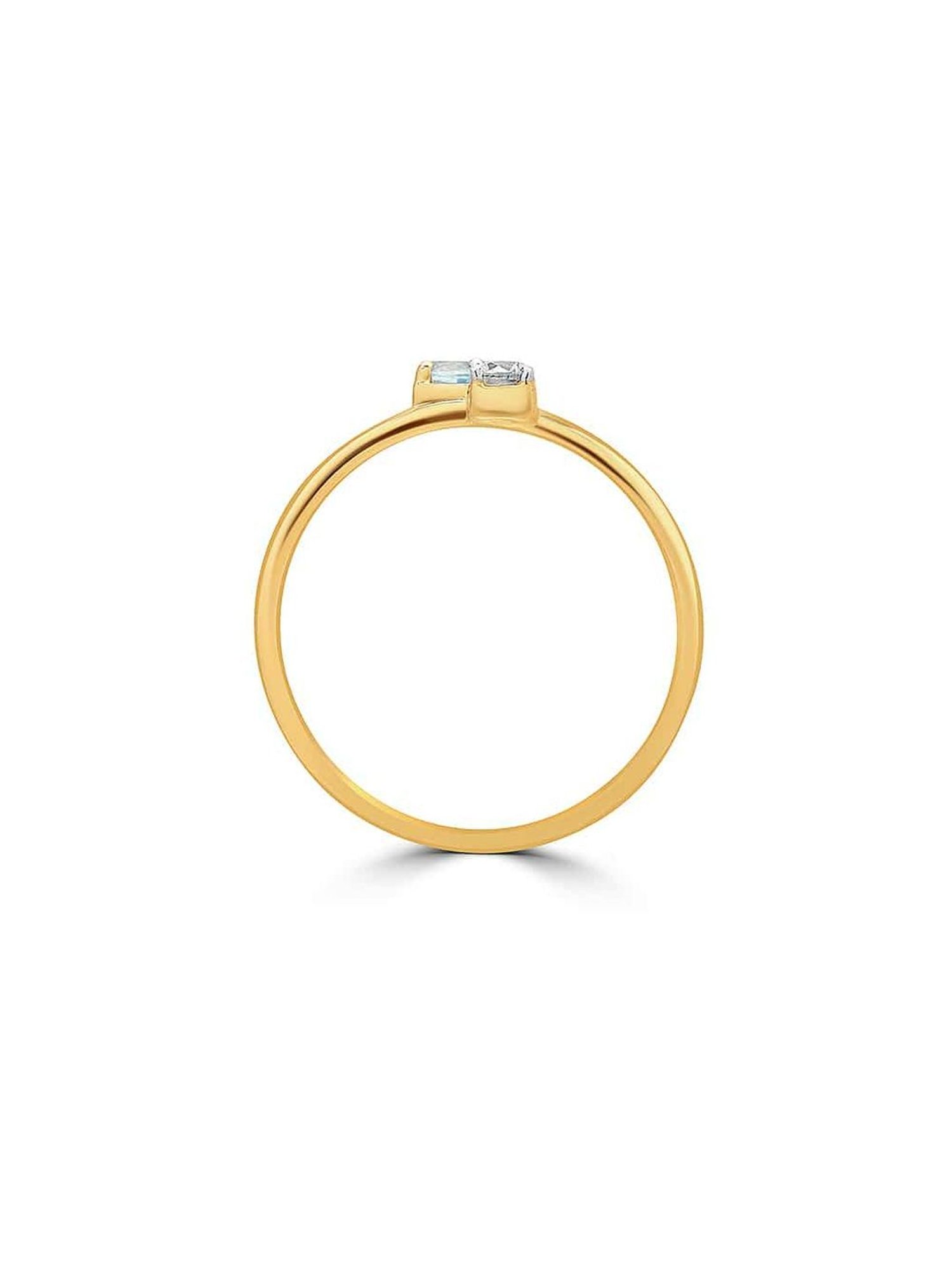 Mia By Tanishq Mia Icicles 14k Yellow Gold Azure Blue Topaz Ring