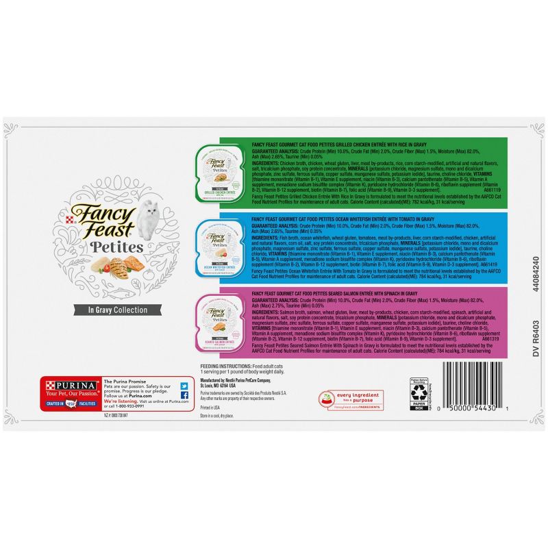 Fancy Feast Petites Gravy Collection Gourmet Wet Cat Food Variety Pack - 2.8oz/24ct