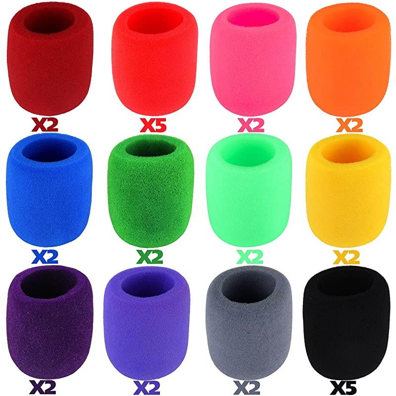 Pack Thick Handheld Stage Microphone Windscreen Foam Cover Karaoke DJ 12 Color