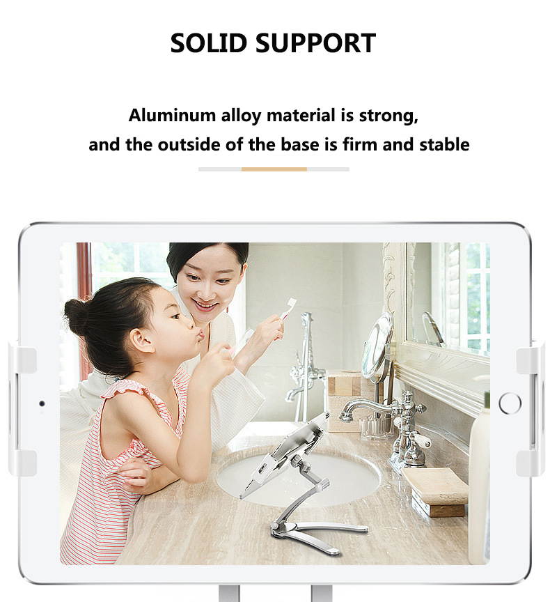 Universal Wall or Desktop  360&deg; Rotating Phone Holder Clips Tablet Stand Digital Kitchen Mount Stand Tablet Metal Bracket Smartphones Holders