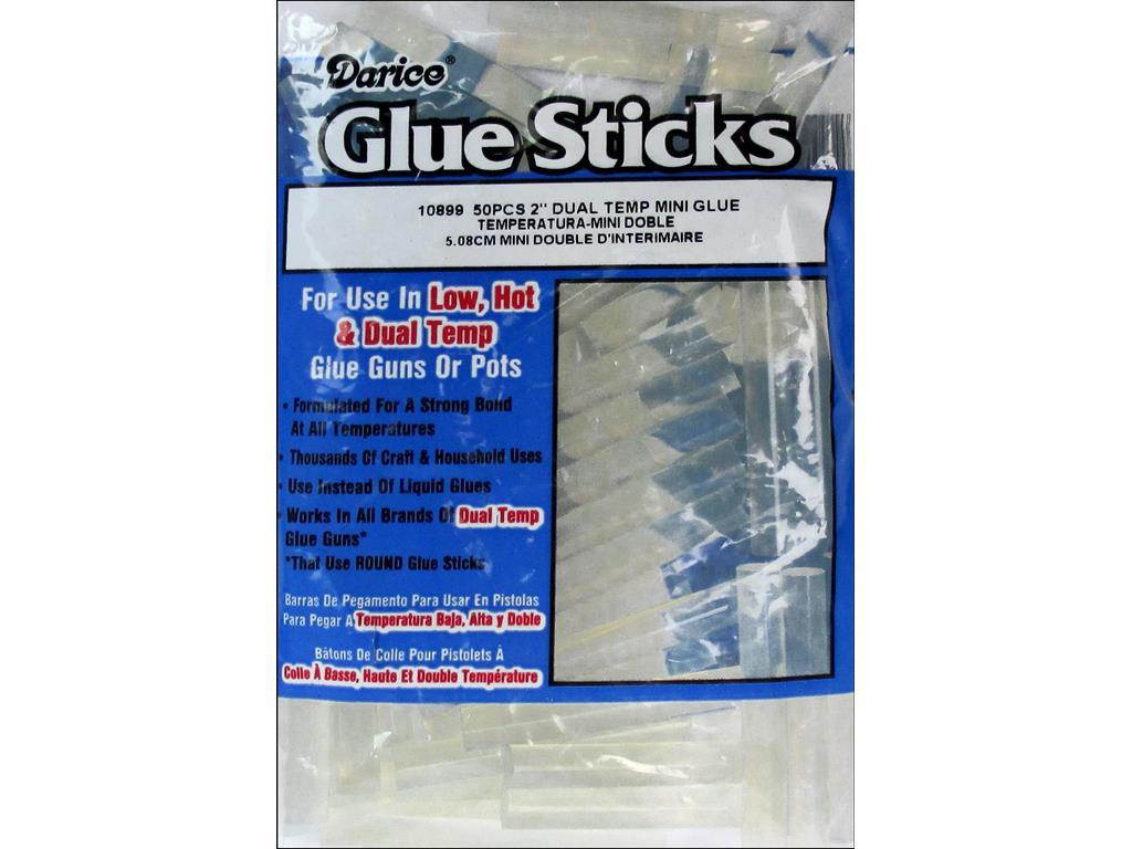 Darice 50 Piece 2 Dual Temperature Round Glue Sticks, Mini