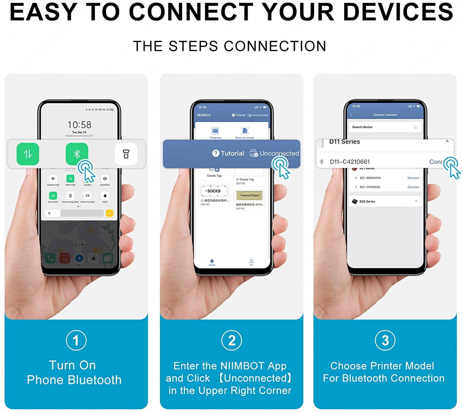 Yixianxi 2020 Protable Wireless Connection Label Printer comes with multiple templates for smart phones, tablets and easy to use office home organization USB charging