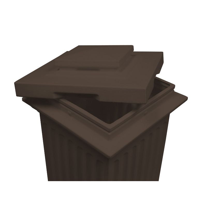 Good Ideas Savannah Outdoor Column 30 Gallon Polyethylene Storage and Waste Bin, Oak