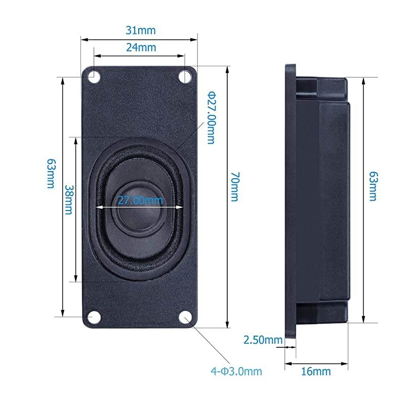 Speaker 3 Watt 8 Ohm Compatible with Arduino Motherboard, 2.54mm Dupont Interface. It is Ideal for a Variety of Small Electronic Projects.