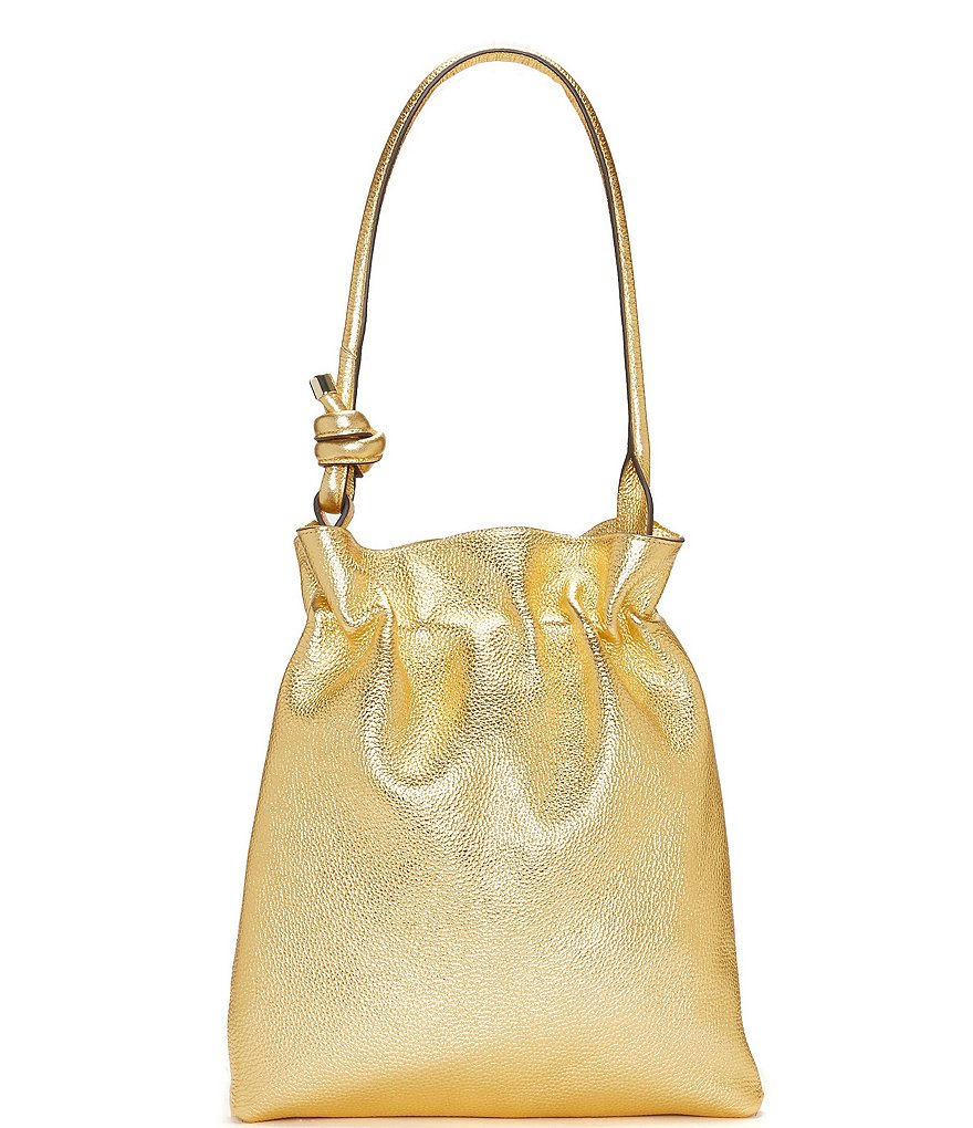 Vince Camuto Cayra Leather Ruched Snap Hobo Bag