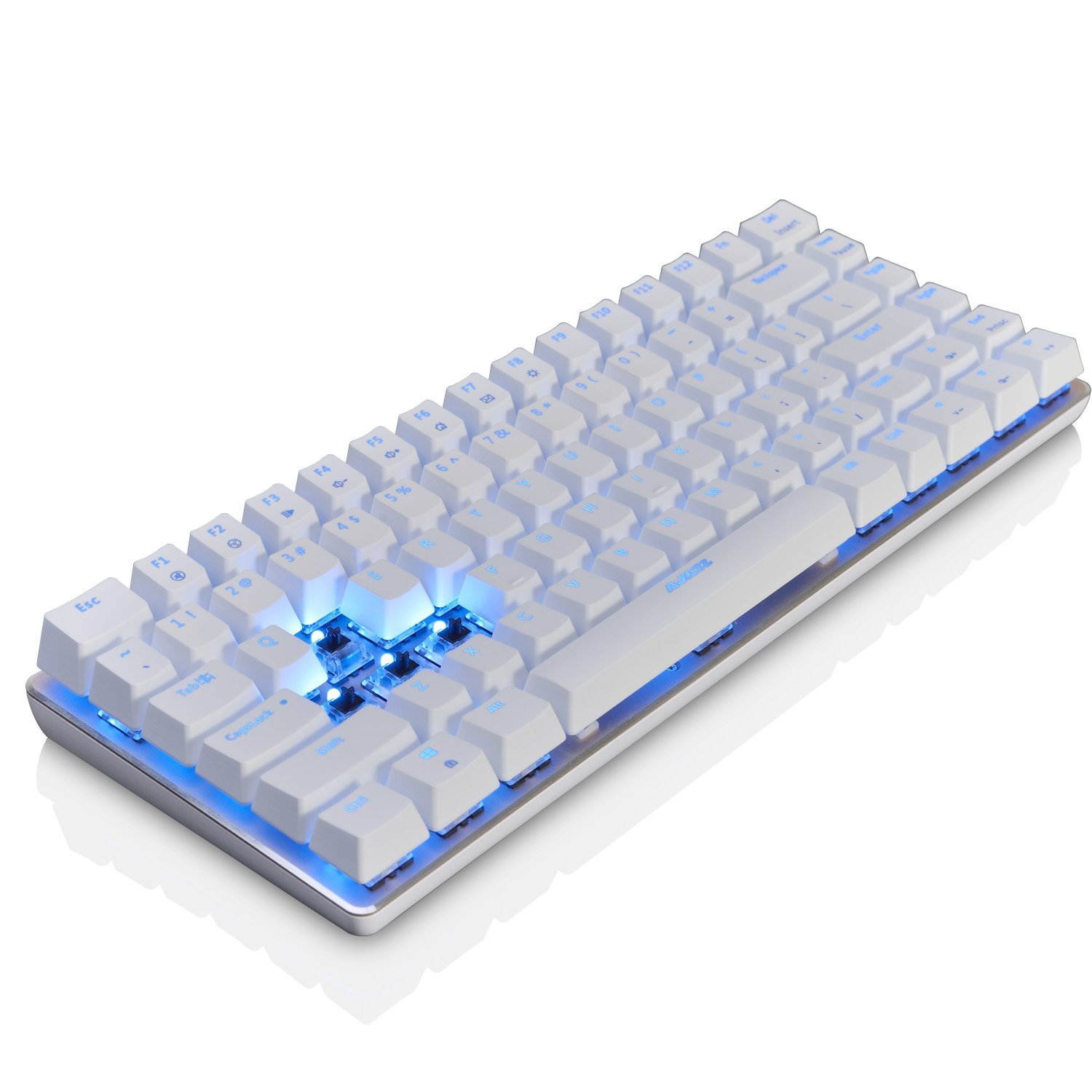 UrChoiceLtd&reg; Ajazz Geek AK3 Usb Wired Gaming Mechanical Keyboard Blue Black Switches for Office, Typists and Play Games ( Blue Switch, Black)