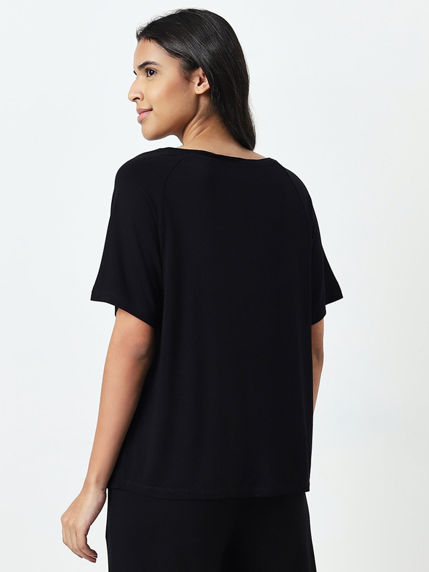 Wunderlove by Westside Solid Black Supersoft T-Shirt