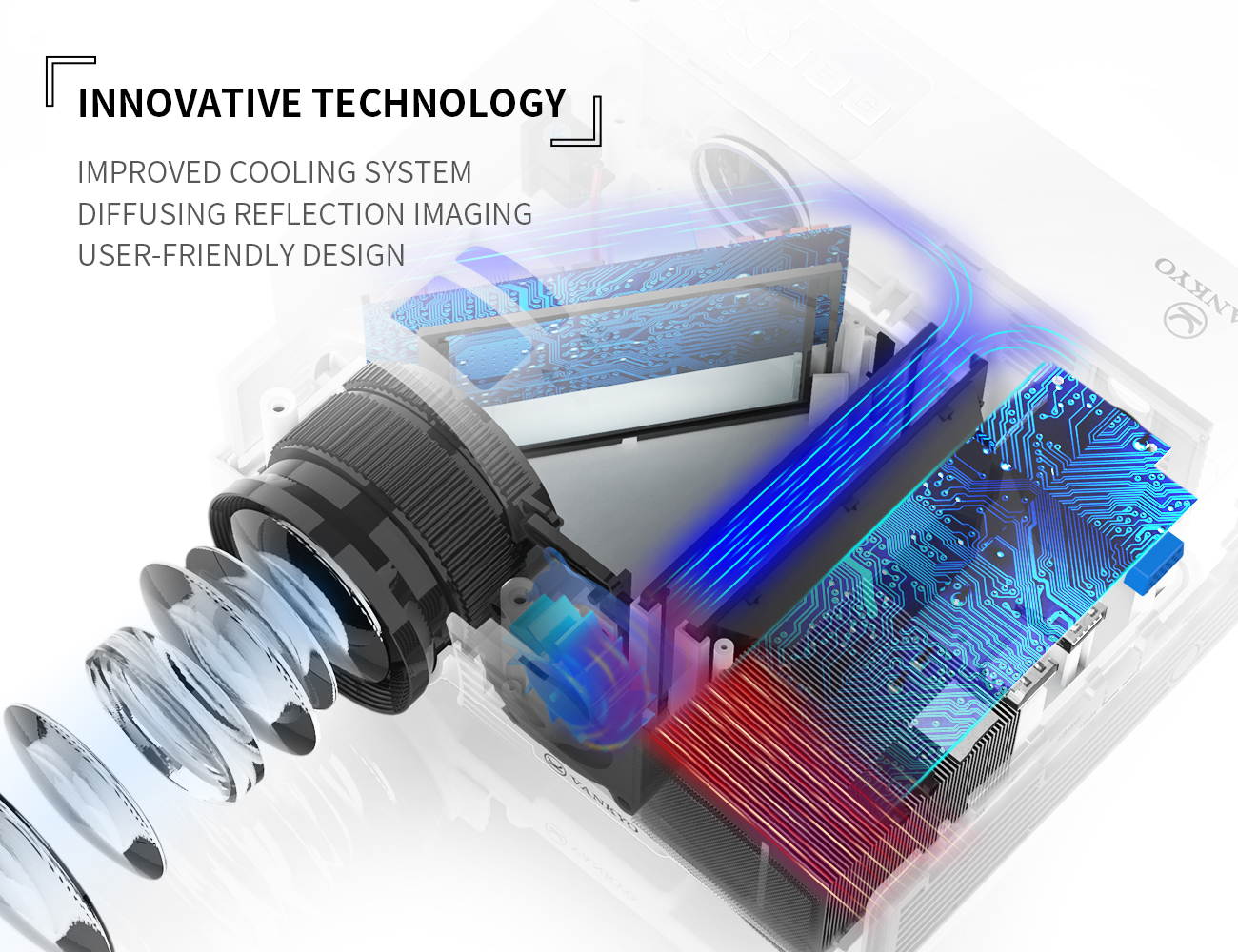 VANKYO LEISURE 3 Mini Projector, 1080P and 170'' Display Supported, 2400 Lux Portable Movie Projector with 40,000 Hrs LED Lamp Life