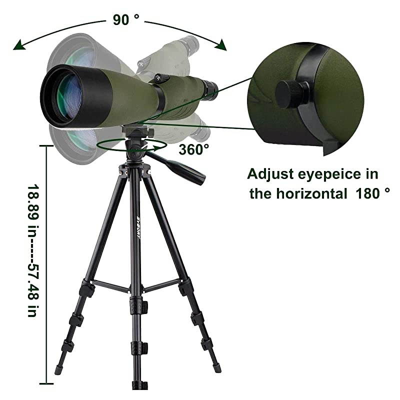 SV17 2575x70mm Spotting Scope Straight Waterproof Spotting Scope for Camping Hunting Bird Watching