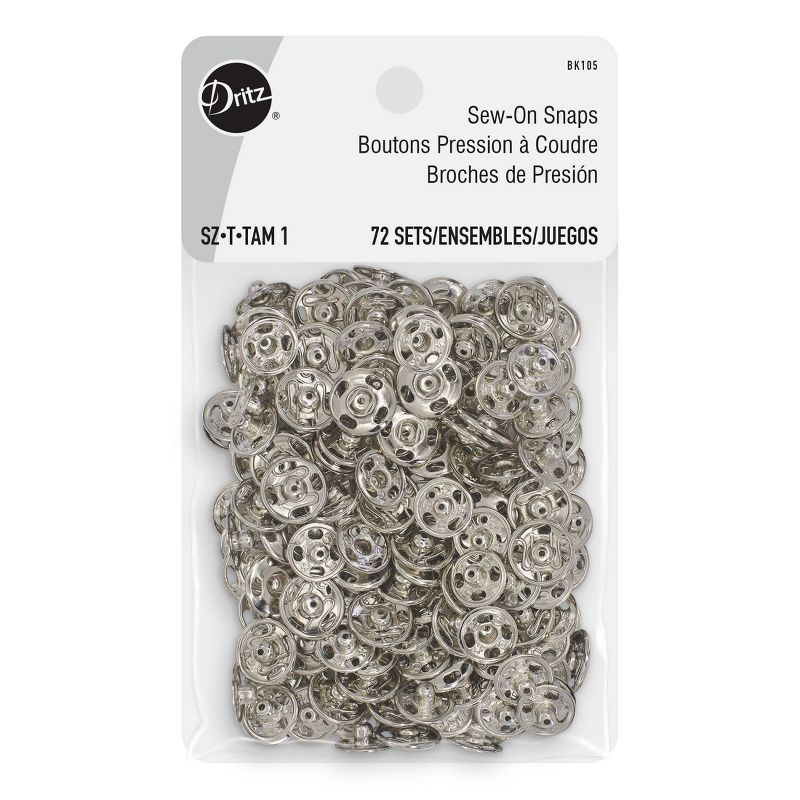 Dritz 72ct Sew-On Snaps Nickel