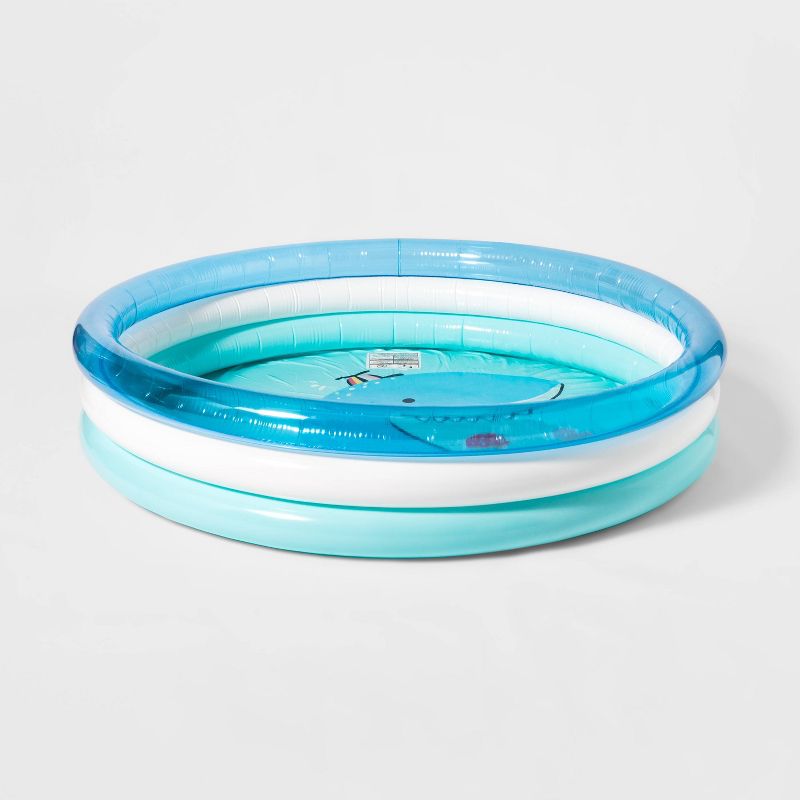 JLeisure Avenli 8 Foot x 25 Inch 2 to 3 Person Capacity Prompt Set Above Ground Kid Inflatable Outdoor Backyard Swimming Pool, Blue