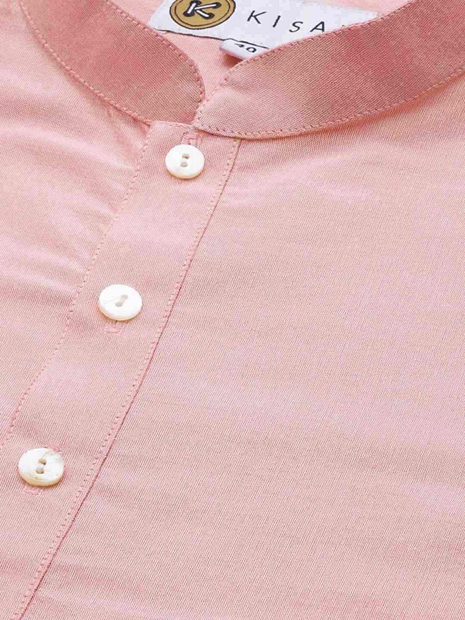 KISAH White & Pink Cotton Regular Fit Printed Kurta Set With Jacket