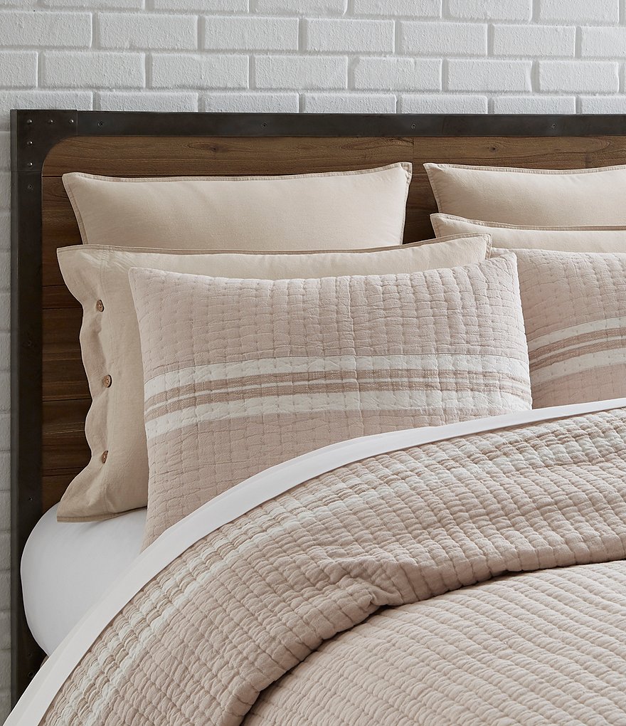 Cremieux Logan Chambray Striped Quilt