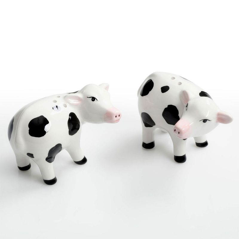 Gibson Urban Market For Your Happy Place 2 Piece Salt and Pepper Shaker Cow Set