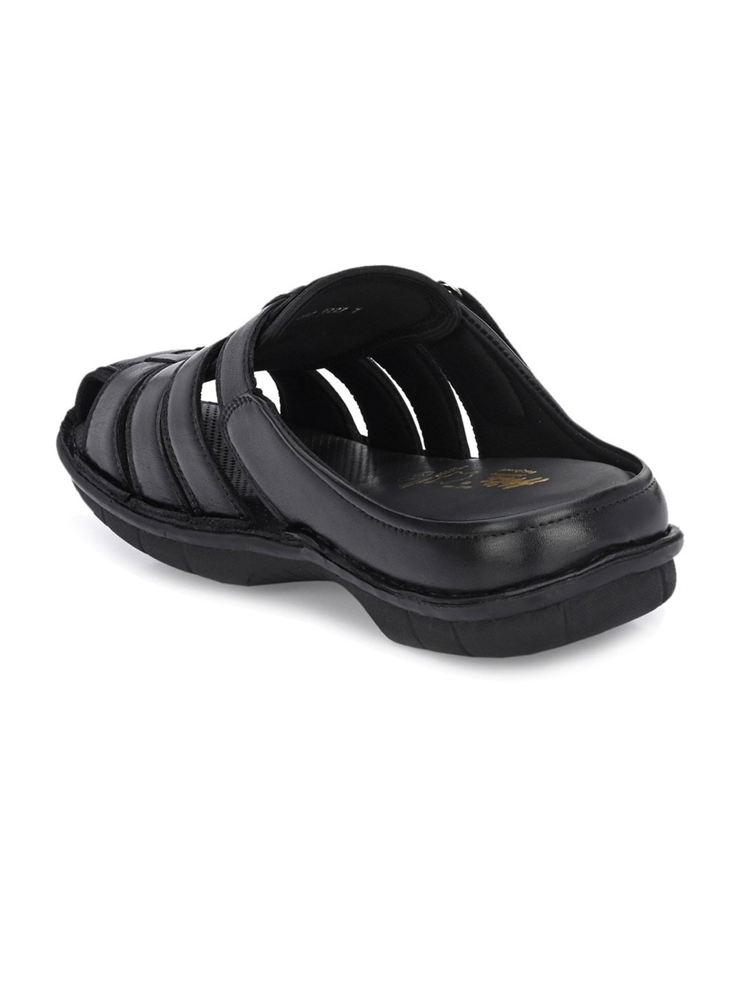 Hitz Men's Black Fisherman Sandals