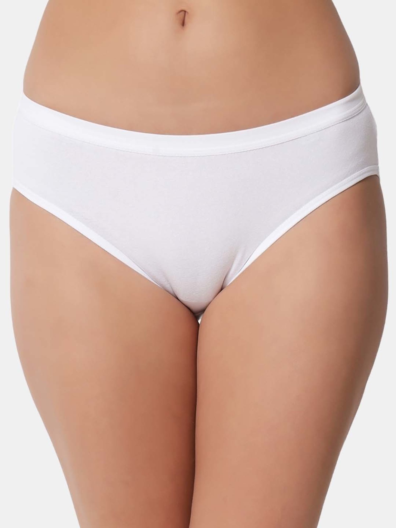 Bleeding Heart Grey &White Plain Panties - Pack Of 2