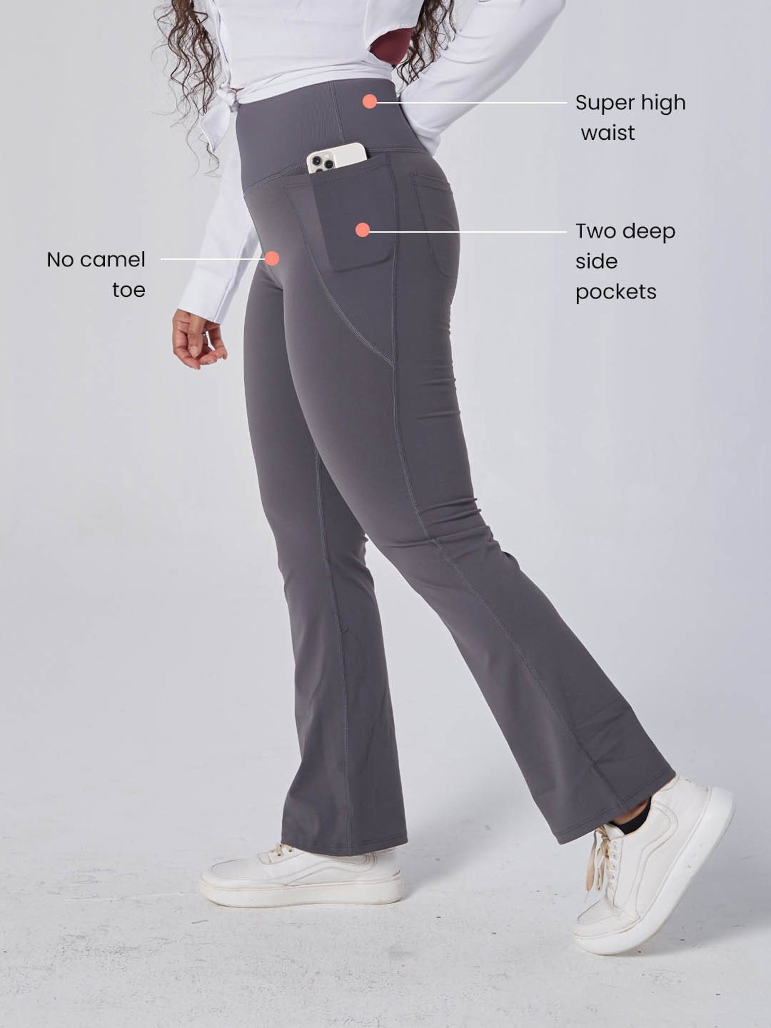 BlissClub Grey High Waist The Ultimate Flare Pants
