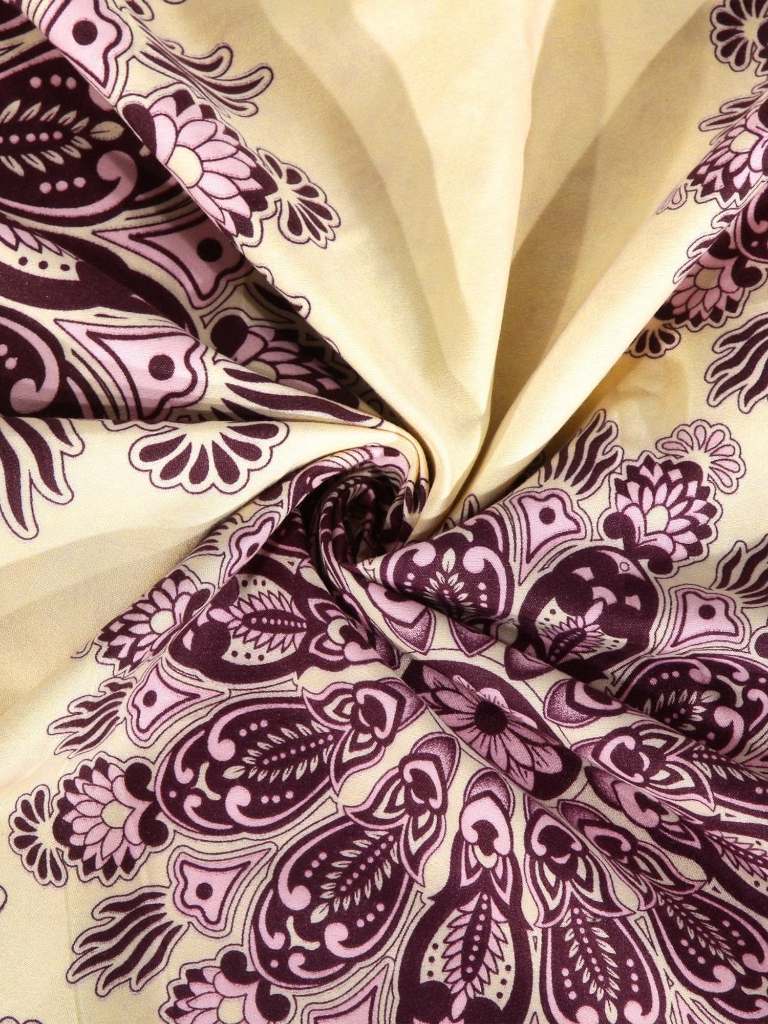 Klotthe Abstract Cream 210 TC Cotton Blend Single Bedsheet with 1 Pillow Cover