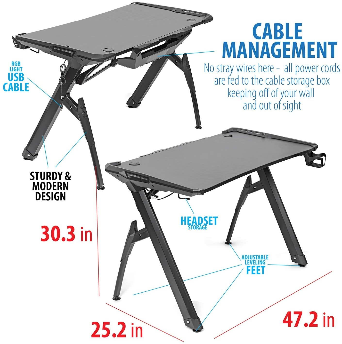 Deco Gear PC Gaming Starter Pack, Includes LED Gaming Desk, Gaming Chair, Mid-Tower Tempered Glass PC Case, Cherry Red Mechanical Keyboard, Streaming and Multiplayer Microphone, Wired LED Mouse