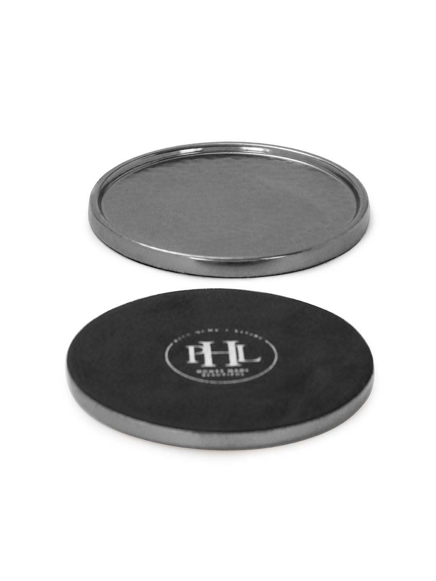 Pure Home and Living Grey Stainless Steel Matt Finish Hammered Coasters With Stand - Set of 4